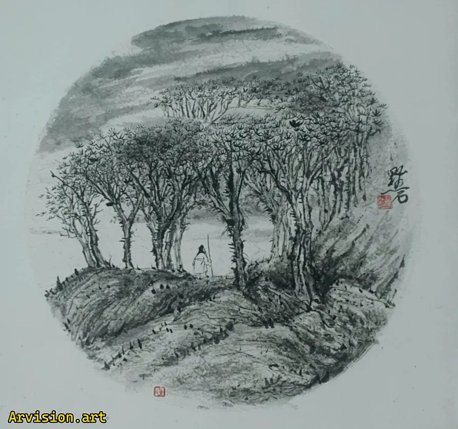 Pintura de tinta de Yanyu Ren Pingsheng Obras de pintura de tinta china