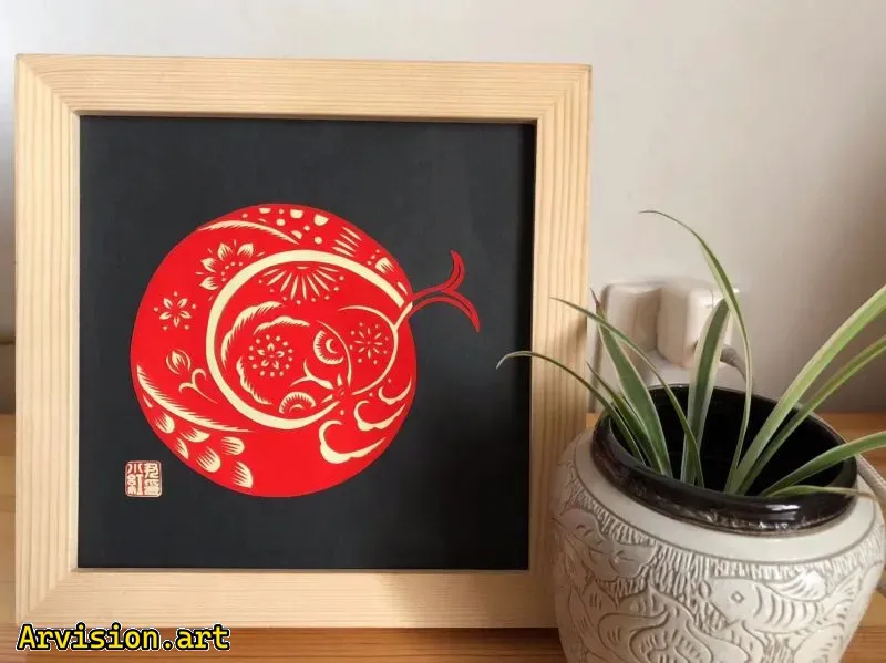 Serpiente de corte de papel chino Zodiac