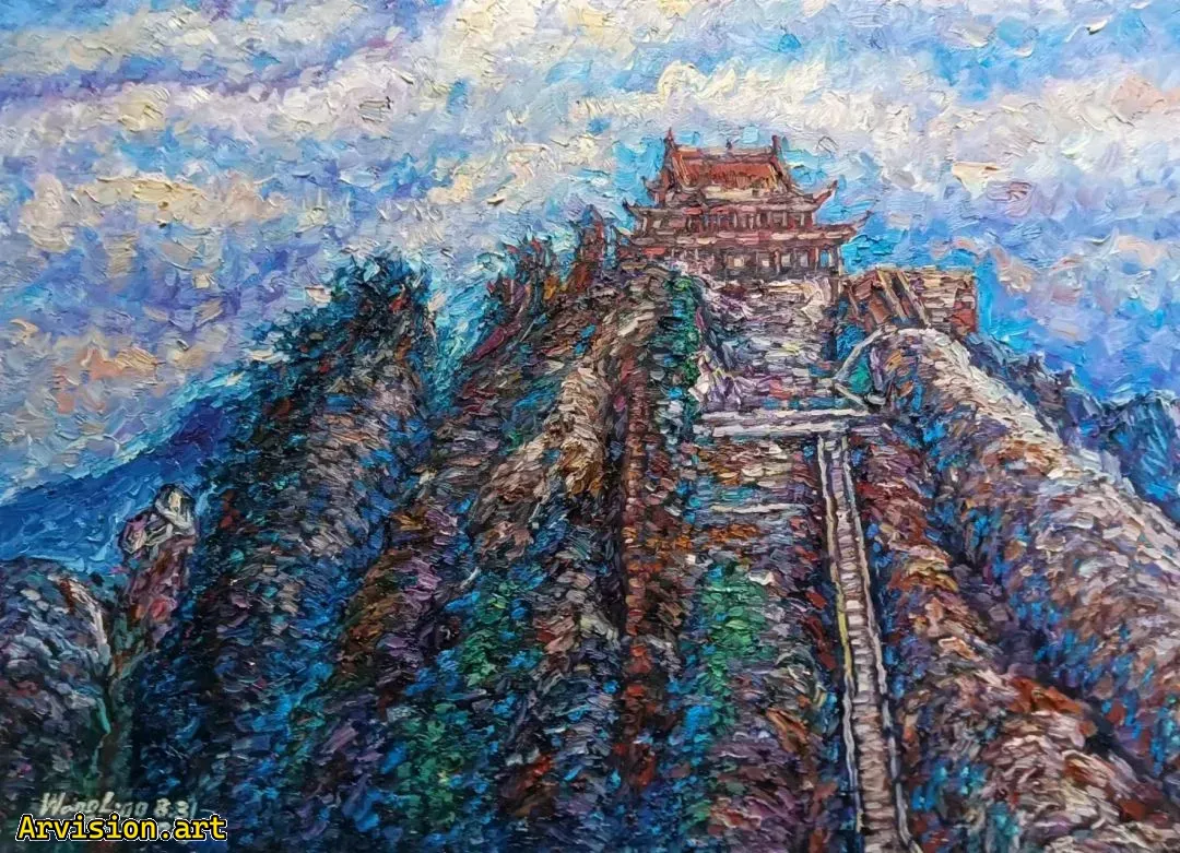 La pintura al óleo de Wang Lin busca inmortales