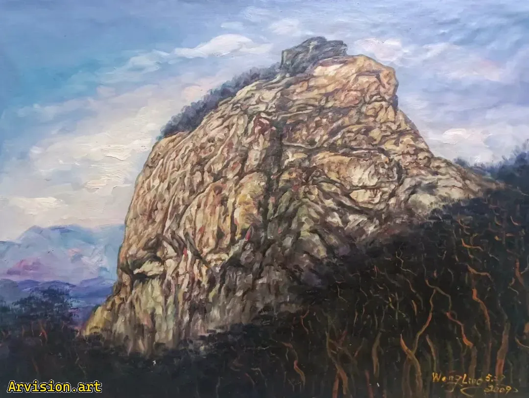 La pintura al óleo de Wang Lin es imponente y vigorosa.
