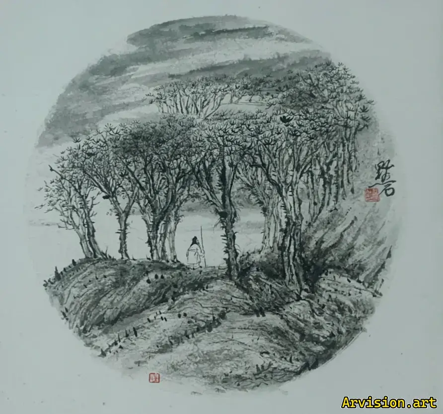 Pintura de tinta de Yanyu Ren Pingsheng Obras de pintura de tinta china