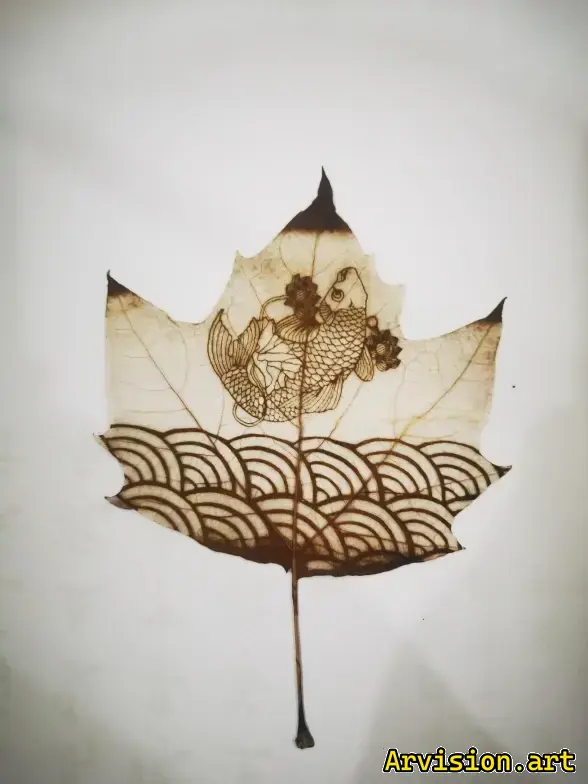 Carpa y hojas de sycamore