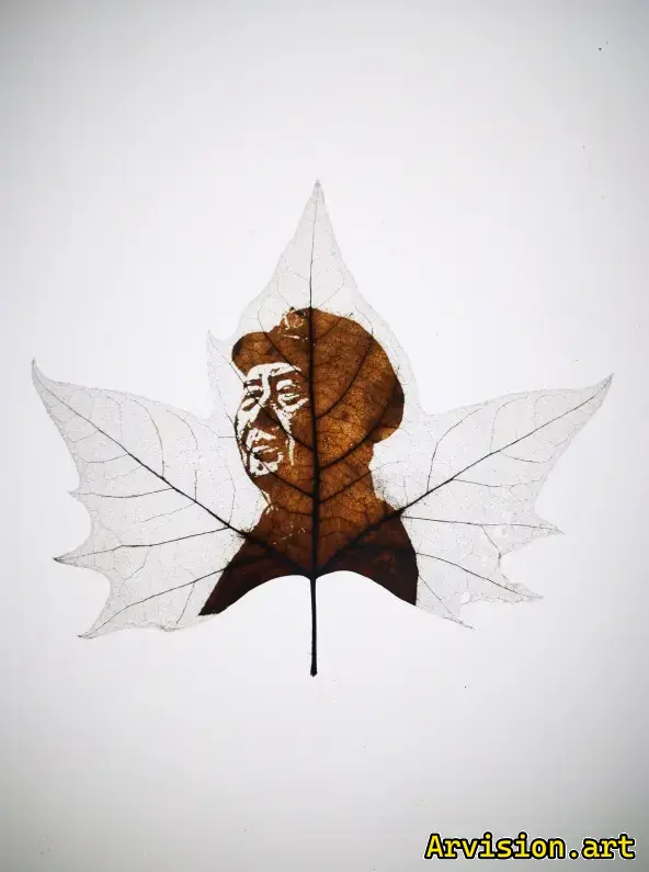 Tallas de hojas del presidente Mao Zedong