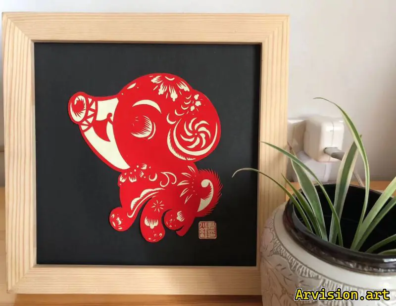 Perros de la serie Zodiac China Paper Cut